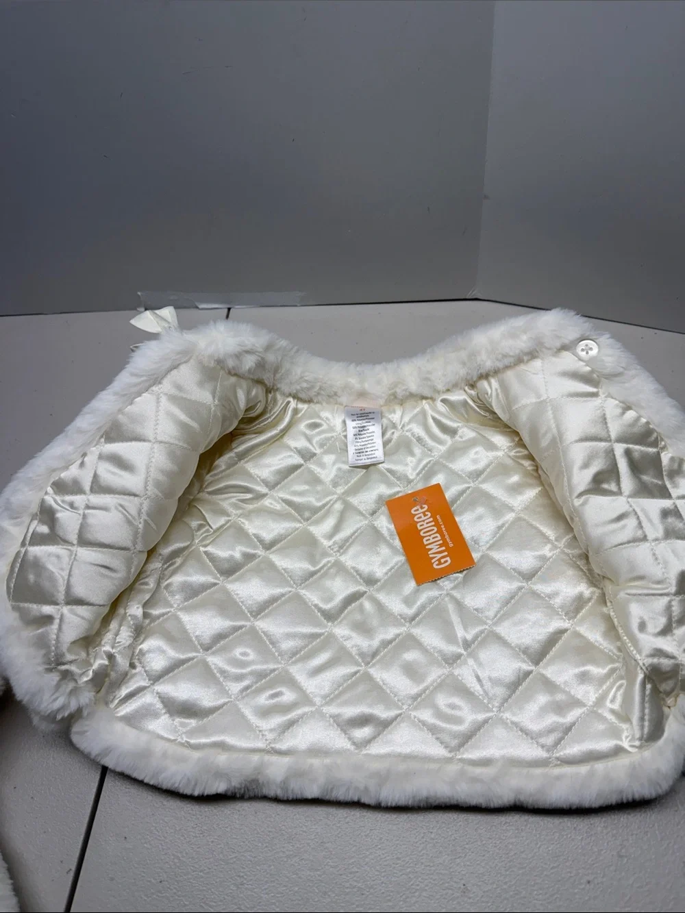 Gymboree Ivory Faux-Fur Cape with Bow